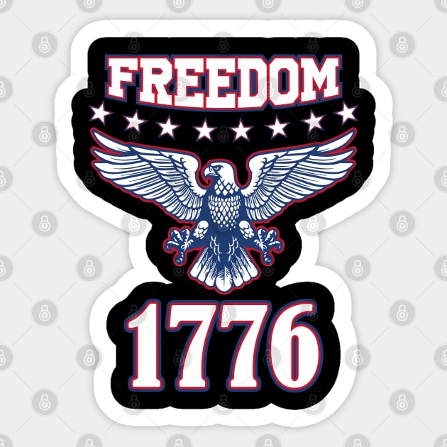 Freedom 1776 Sticker by TShirtWaffle1
